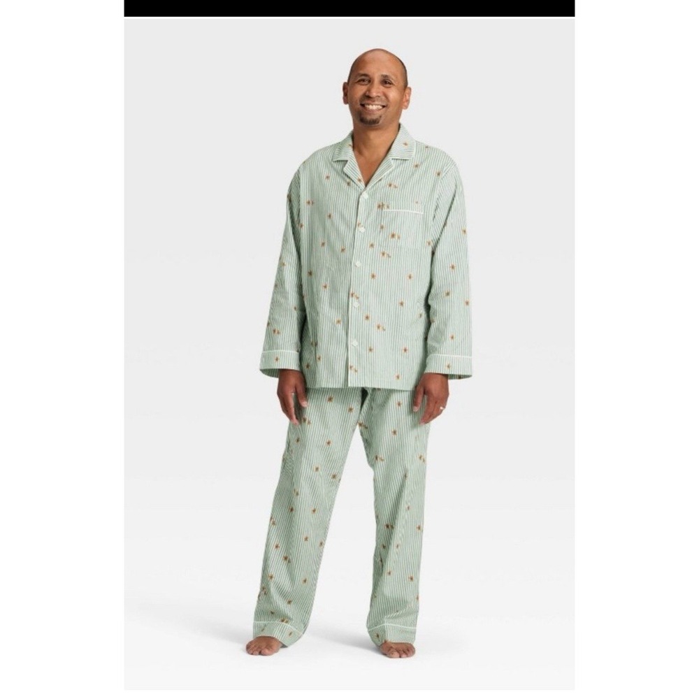Men's Size Medium Wondershop Gingerbread‎ Holiday Pajama Set Christmas Pajamas